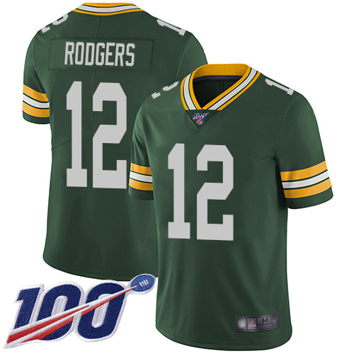 Green Bay Packers Limited Green Men #12 Rodgers Aaron Home Jersey Nike NFL 100th Season Vapor Untouchable->women nfl jersey->Women Jersey